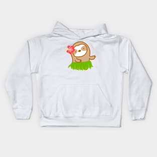 Cute Hawaiian Sloth Kids Hoodie